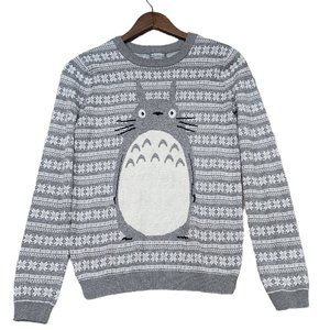 Ghibli My Neighbor Totoro Fair Isle Girls Crew Neck Sweater Universe Studio Sz S